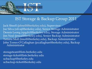 IST Storage &amp; Backup Group 2011