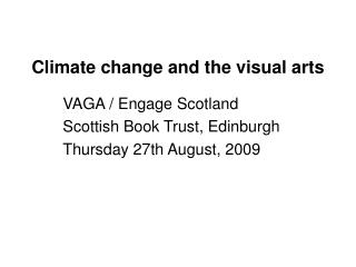 Climate change and the visual arts