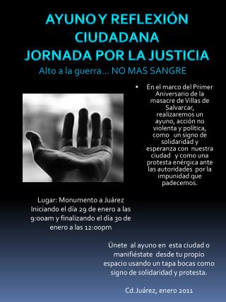 Ayuno y reflexión Ciudadana Jornada por la justicia