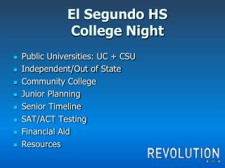 El Segundo HS College Night