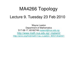 MA4266 Topology