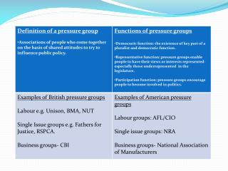 US Pressure Groups