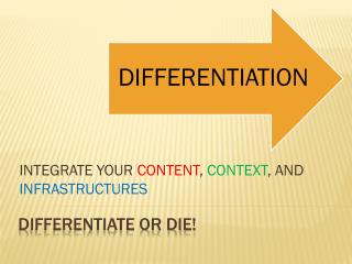 Differentiate or DIE!