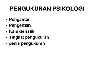 PENGUKURAN PSIKOLOGI