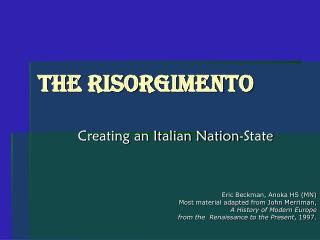 The Risorgimento