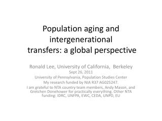 Population aging and intergenerational transfers: a global perspective