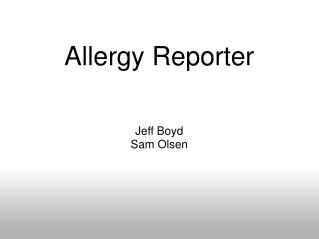 Allergy Reporter