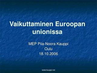 Vaikuttaminen Euroopan unionissa