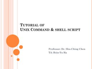 Tutorial of Unix Command &amp; shell script S 5027