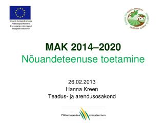 MAK 2014–2020 Nõuandeteenuse toetamine