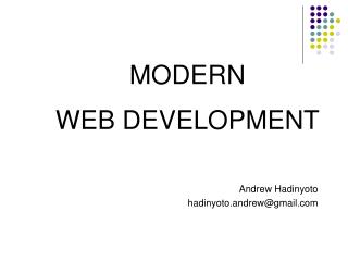 MODERN WEB DEVELOPMENT