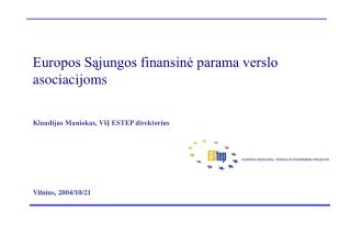 Europos Sąjungos finansinė parama verslo asociacijoms