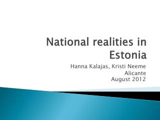 National realities in Estonia