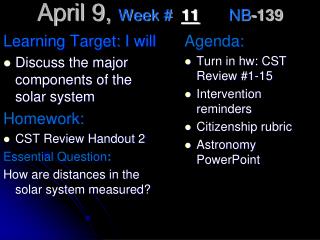 April 9, Week # 11 NB -139