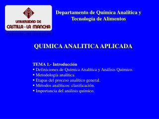 QUIMICA ANALITICA APLICADA