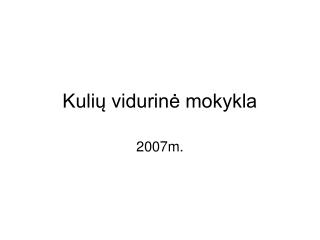 Kulių vidurinė mokykla