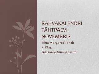 Rahvakalendri tähtpäevi novembris