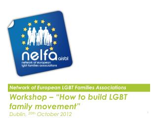 Workshop – “How to build LGBT family movement” Dublin, 20th October 2012 info@nelfa