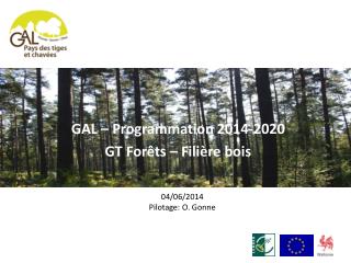 GAL – Programmation 2014-2020 GT Forêts – Filière bois