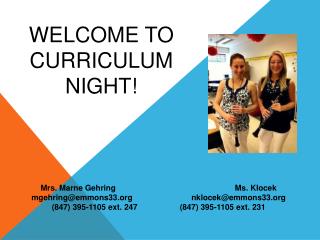 Welcome to Curriculum Night!