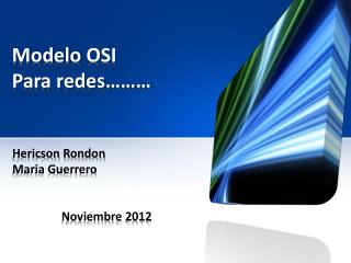 Modelo OSI Para redes………