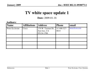 TV white space update 1