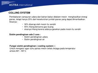 COLLING SYSTEM