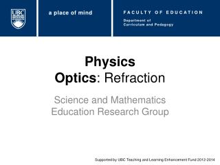 Physics Optics : Refraction