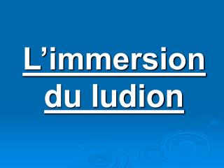 L’immersion du ludion