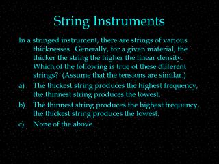 String Instruments