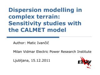 Dispersion modelling in complex terrain: Sensitivity studies with the CALMET model