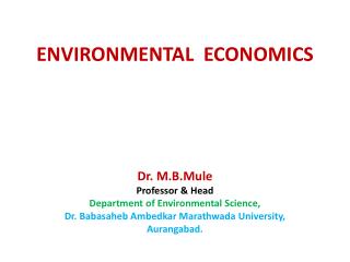 ENVIRONMENTAL ECONOMICS