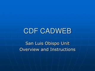 CDF CADWEB