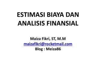 Investasi dan Analisis Finansial
