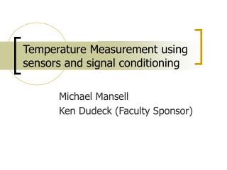 Temperature Measurement using sensors and signal conditioning