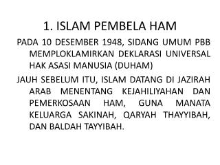 1. ISLAM PEMBELA HAM