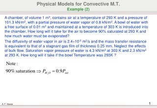 Physical Models for Convective M.T. Example (2)