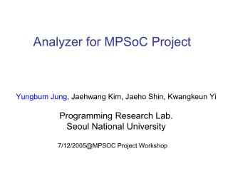 Analyzer for MPSoC Project