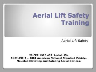 Aerial Lift Safety Training