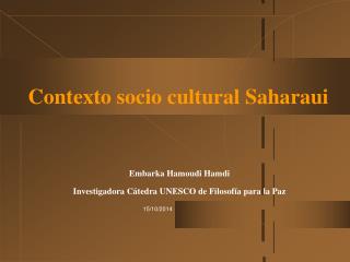 Contexto socio cultural Saharaui