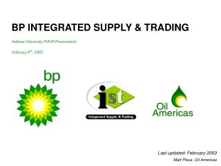 BP INTEGRATED SUPPLY &amp; TRADING