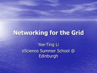 Networking for the Grid