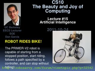 Robot rides bike!