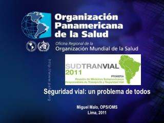 Seguridad vial: un problema de todos Miguel Malo, OPS/OMS Lima, 2011
