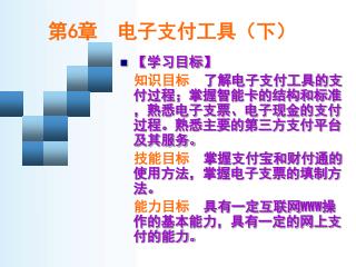 第 6 章 电子支付工具（下）