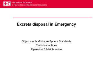 Excreta disposal in Emergency