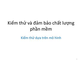 Kiểm thử và đảm bảo chất lượng phần mềm