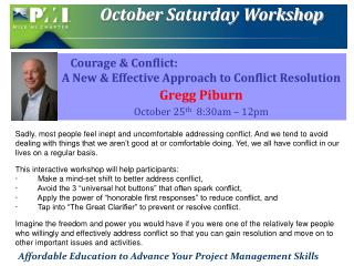 October Saturday Workshop