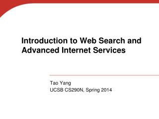 Introduction to Web Search and Advanced Internet Services