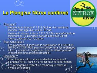 Le Plongeur Nitrox confirmé